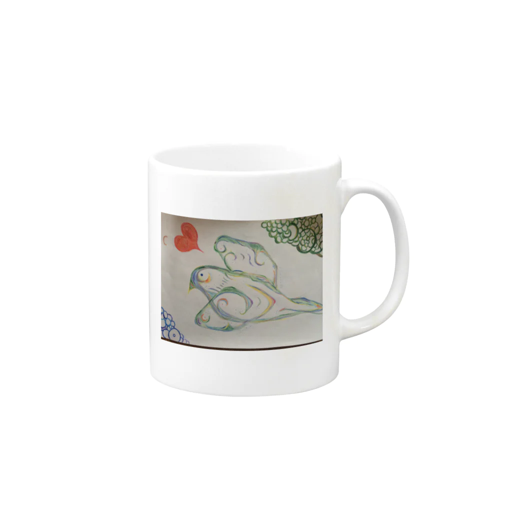 jjfreestylexxxxの幸せのハトカップ Mug :right side of the handle