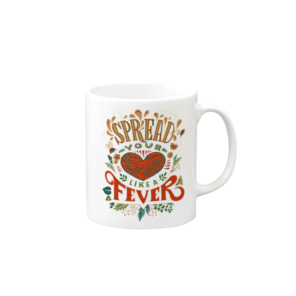 IZANAMI by Akane YabushitaのSpread Your Love Like a Fever Mug :right side of the handle