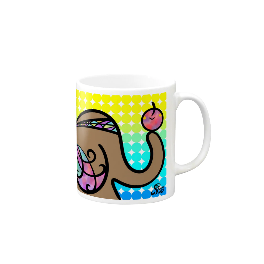 ショップ あすこなのリンゴとゾウ Mug :right side of the handle