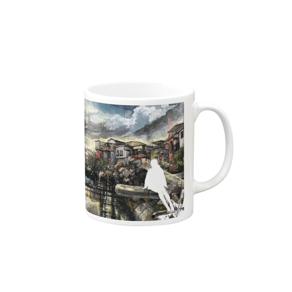 放課後クリエイターのかなしみのいみ Mug :right side of the handle