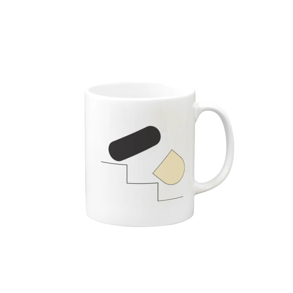 Slopeのセントカタチ / 楕円 Mug :right side of the handle