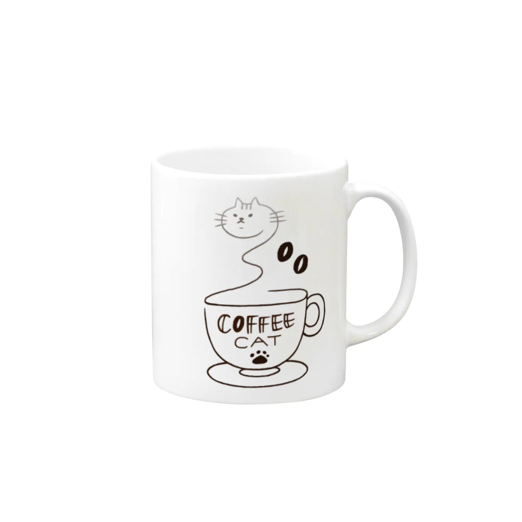 smilemiのCOFFEE CAT 2 湯気猫 マグカップの取っ手の右面