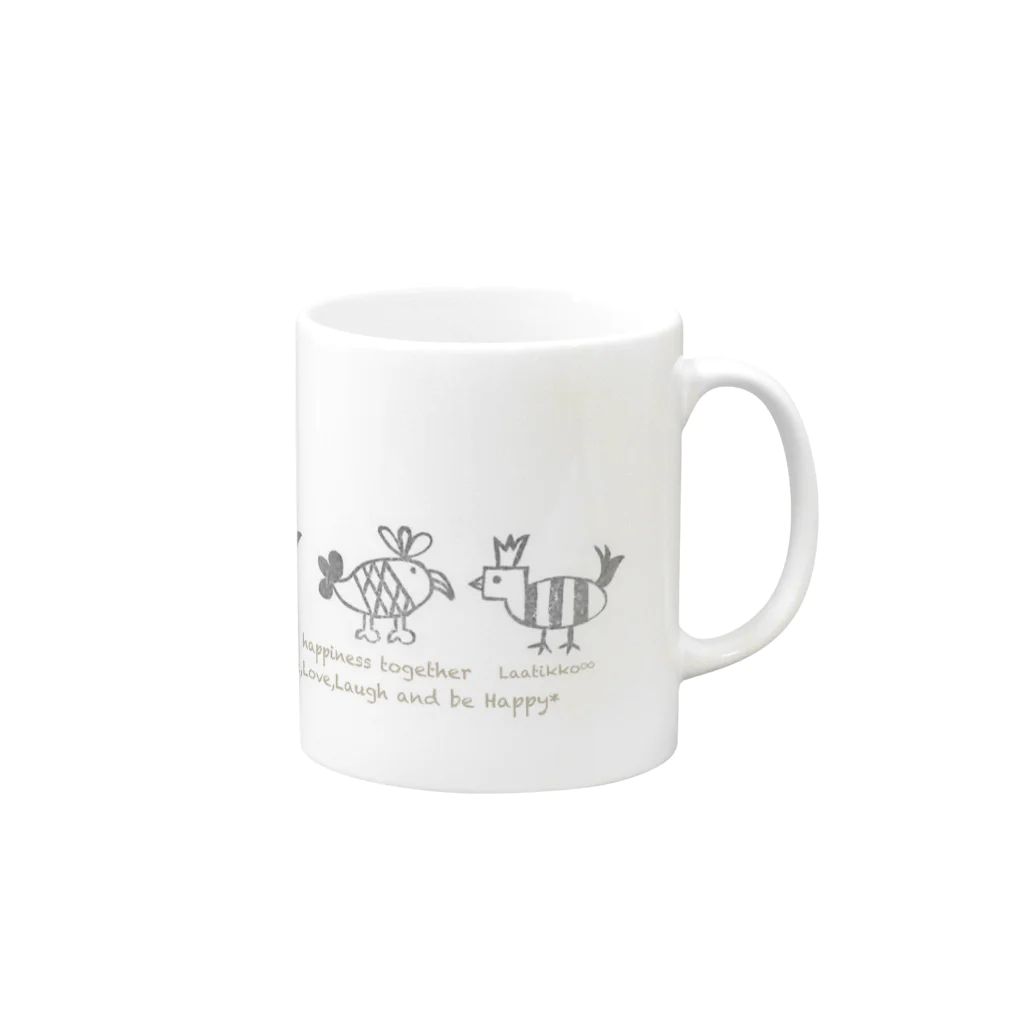 はるくいん文具店〜Laatikko∞Tのとり Mug :right side of the handle