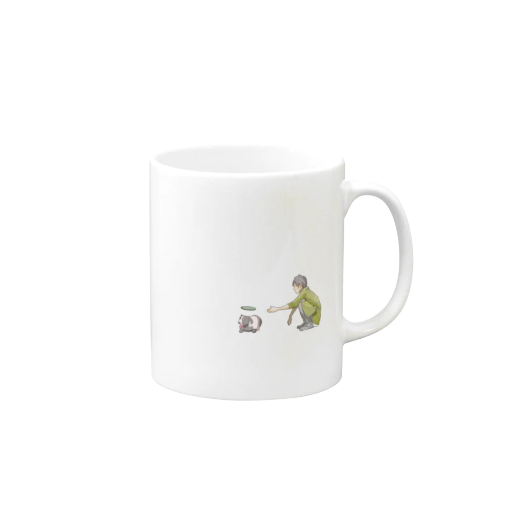 pulmoの犬と戯れる○○ Mug :right side of the handle