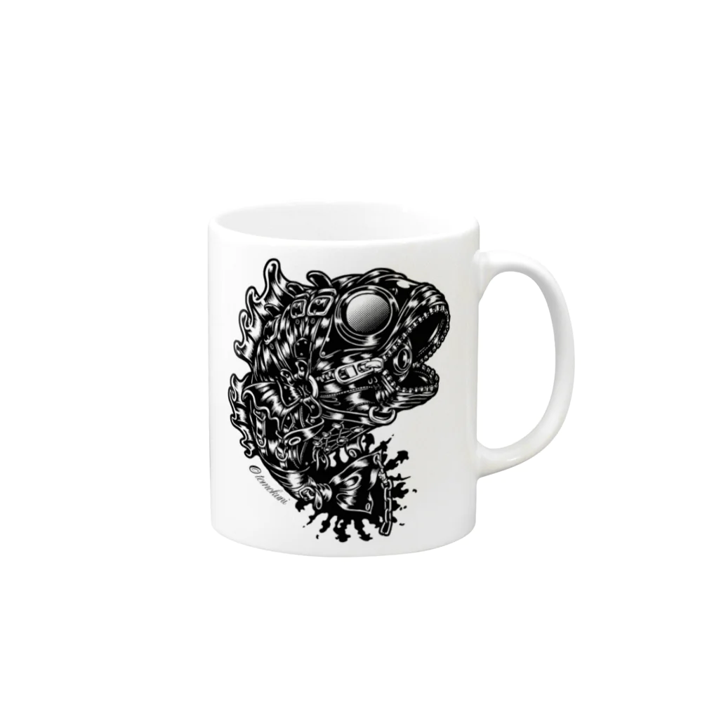 TOMOKUNIのAnimalia Kinky “ Black Bass ” Mug :right side of the handle