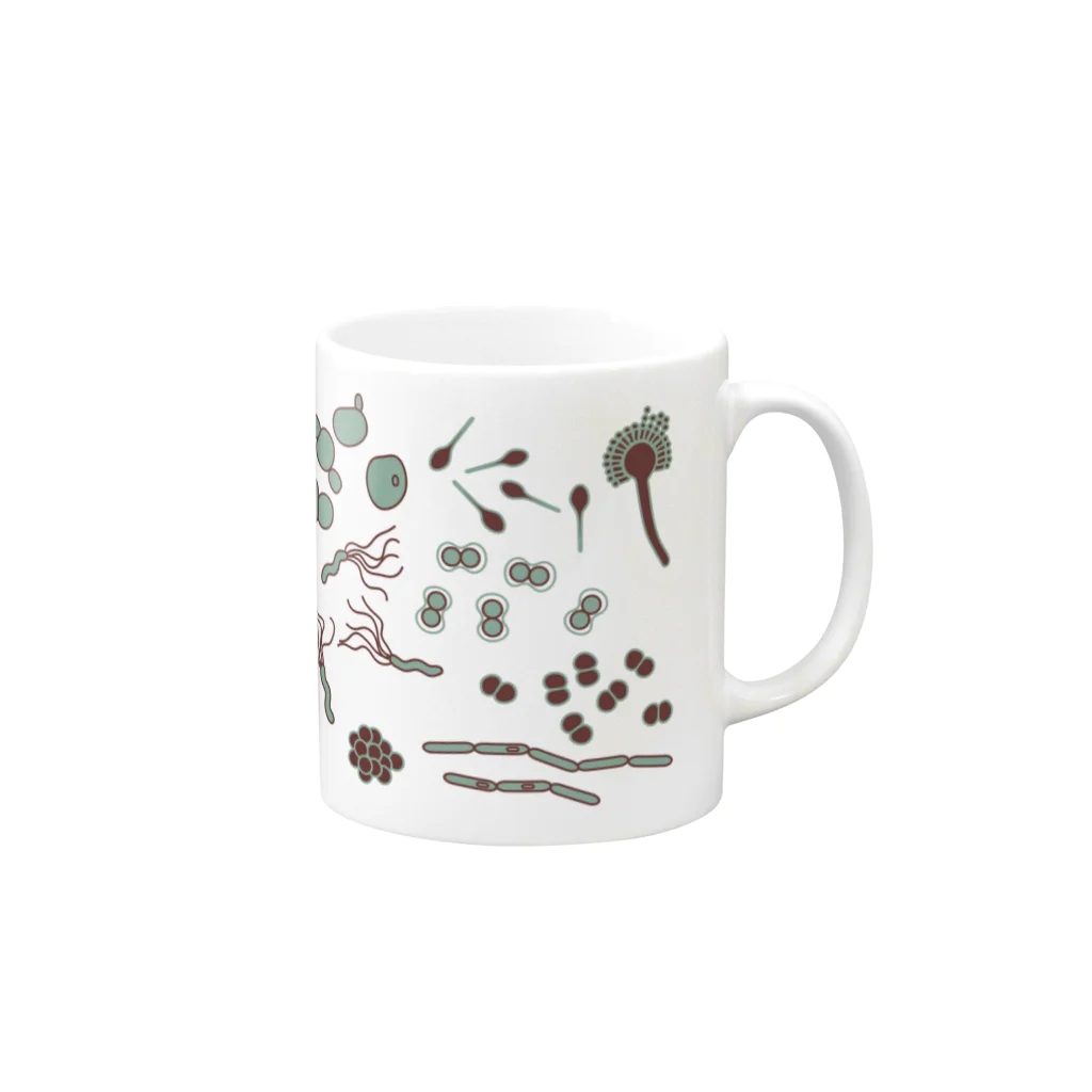 iitomoの微生物いっぱいマグカップ Mug :right side of the handle