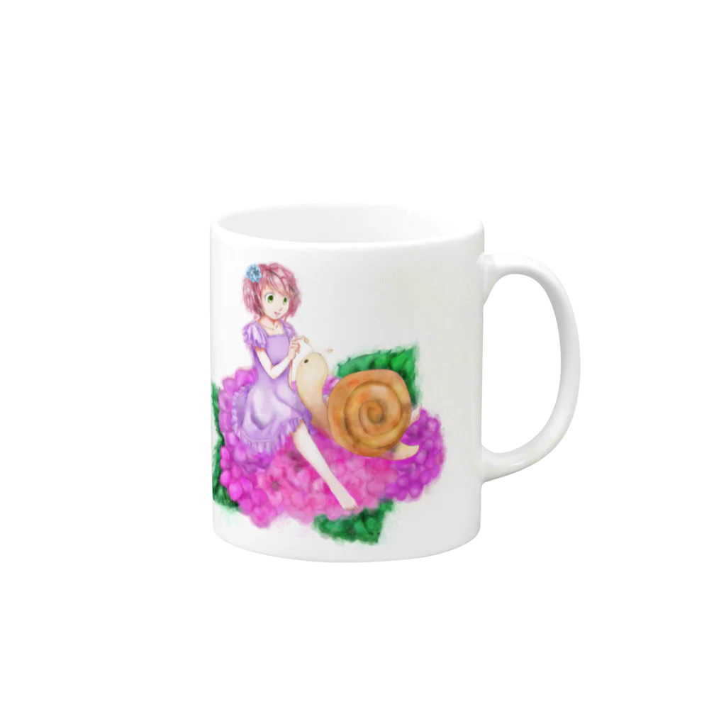 ゆ〜☆たんの紫陽花 Mug :right side of the handle