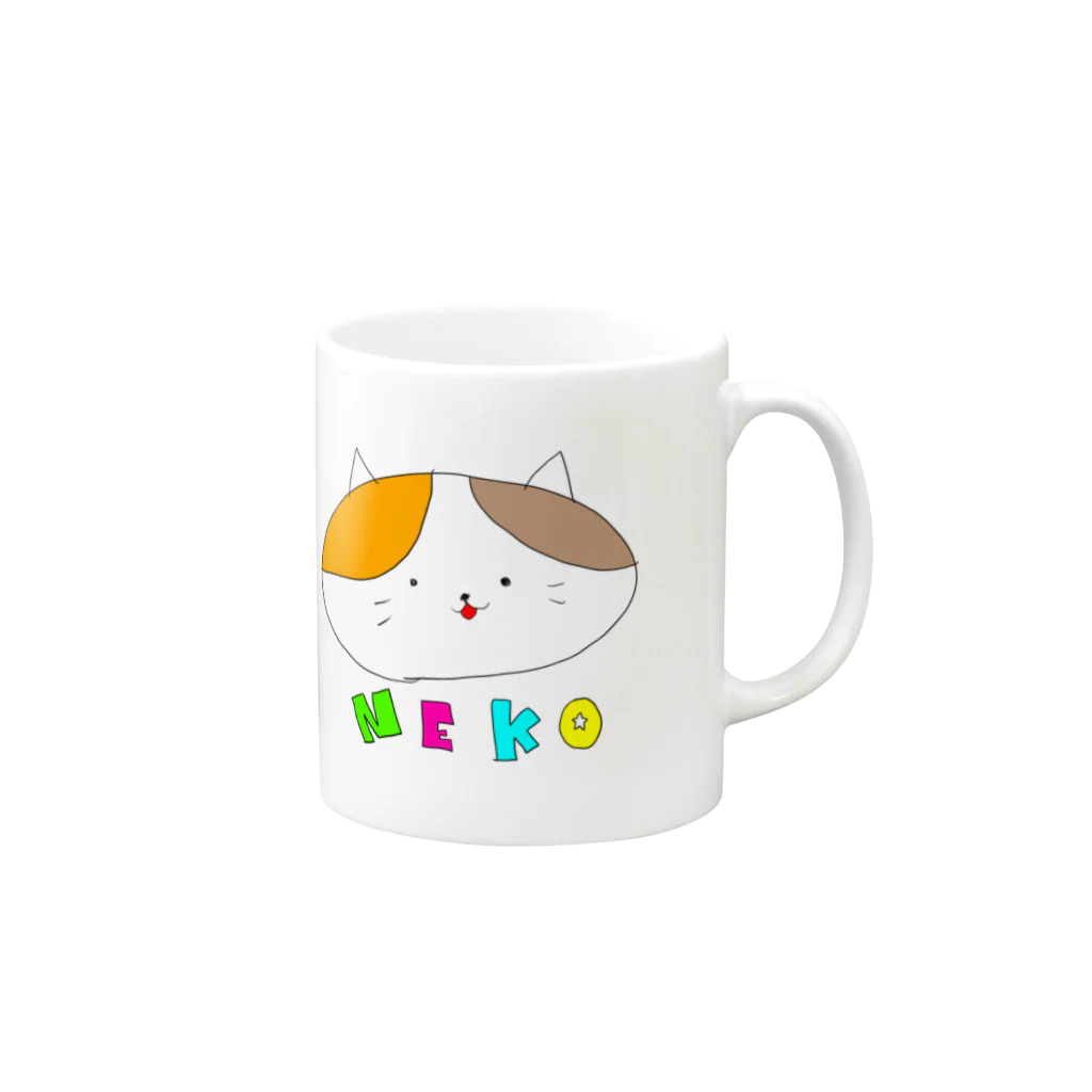 あやかの《動物》ねこちゃん Mug :right side of the handle