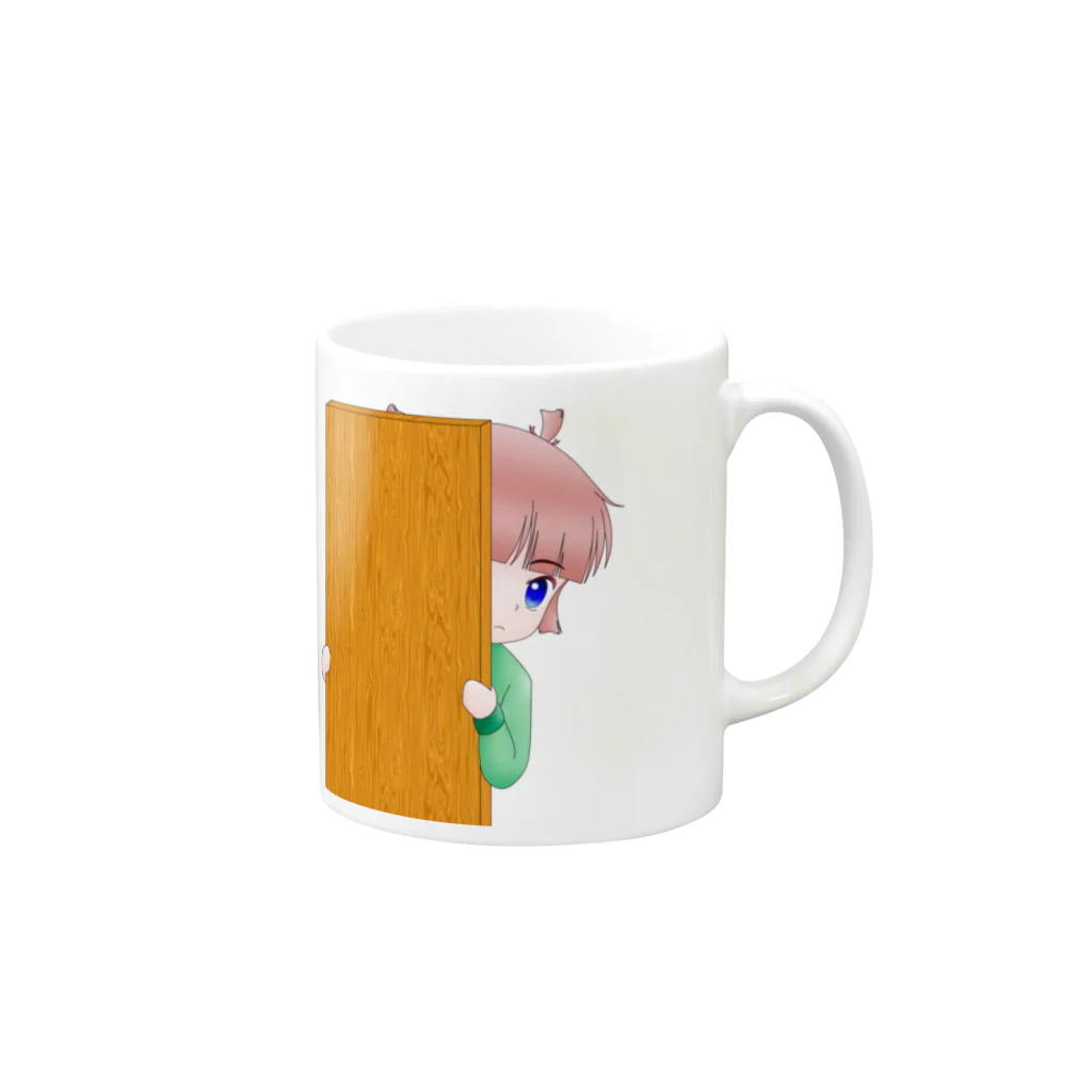 アクイ@kazxkazuのめぐたん|дﾟ)ﾁﾗｯ Mug :right side of the handle