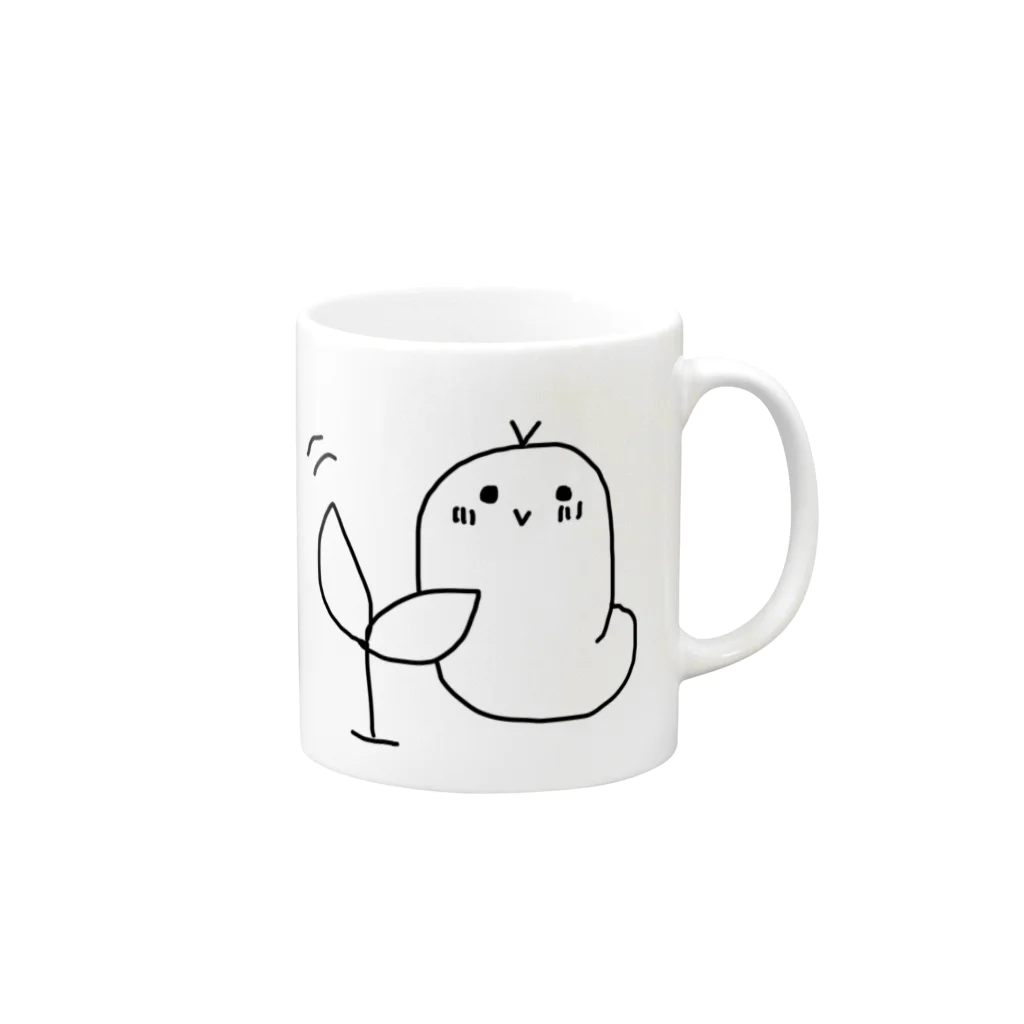 pomuのいもべびーとはっぱ Mug :right side of the handle