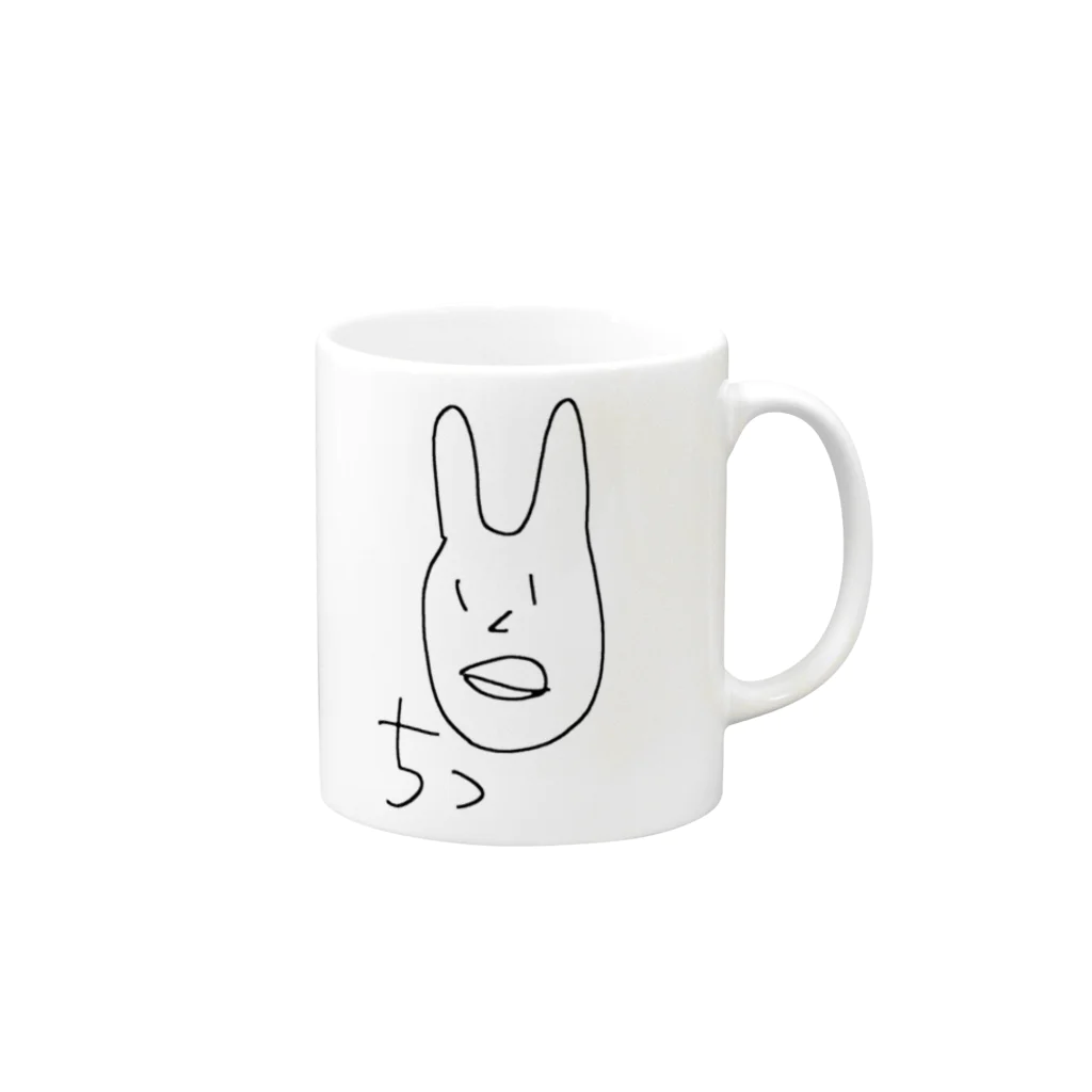 NACOSの舌打ちうさぎ Mug :right side of the handle