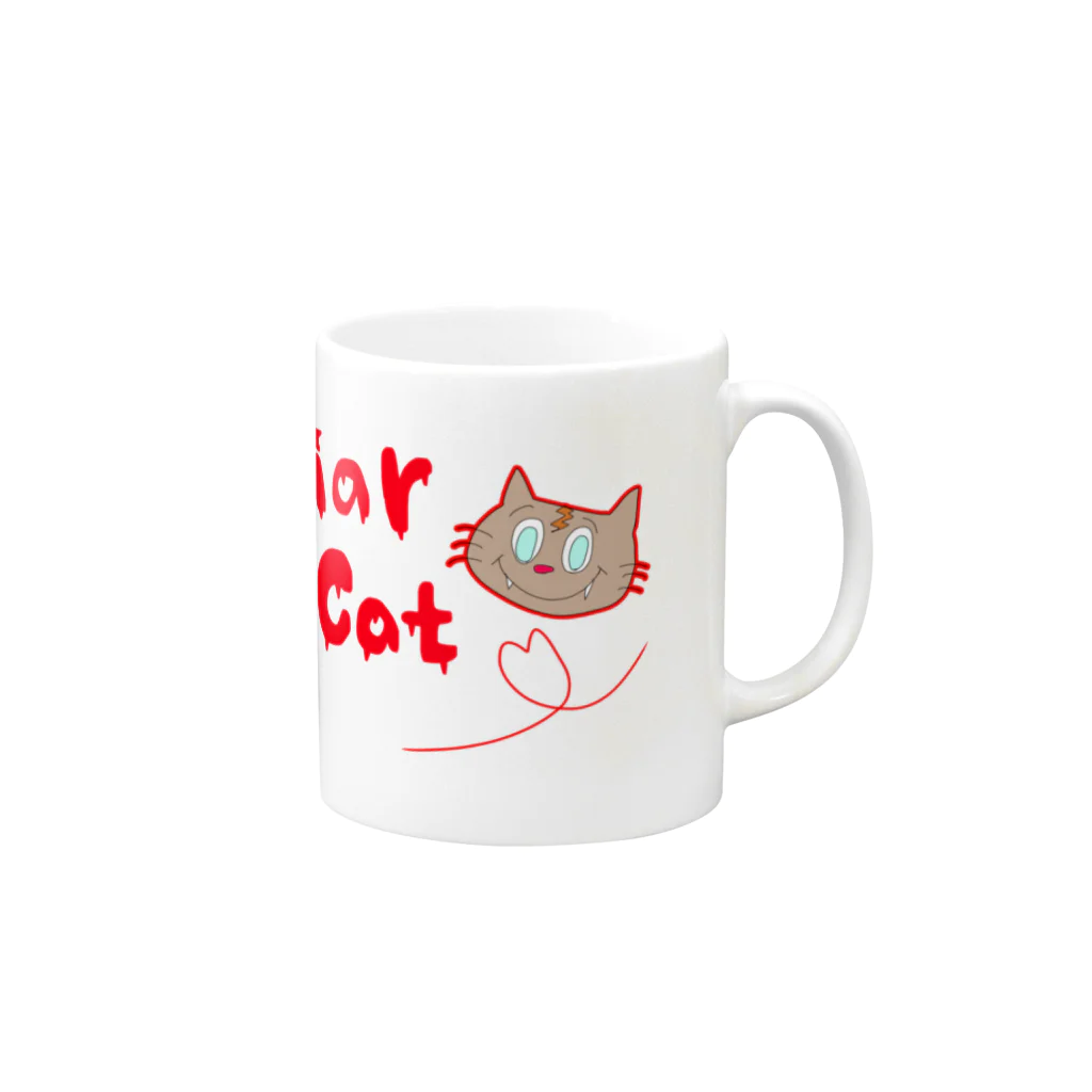 Shop LilyのLiar Catのマグカップ Mug :right side of the handle