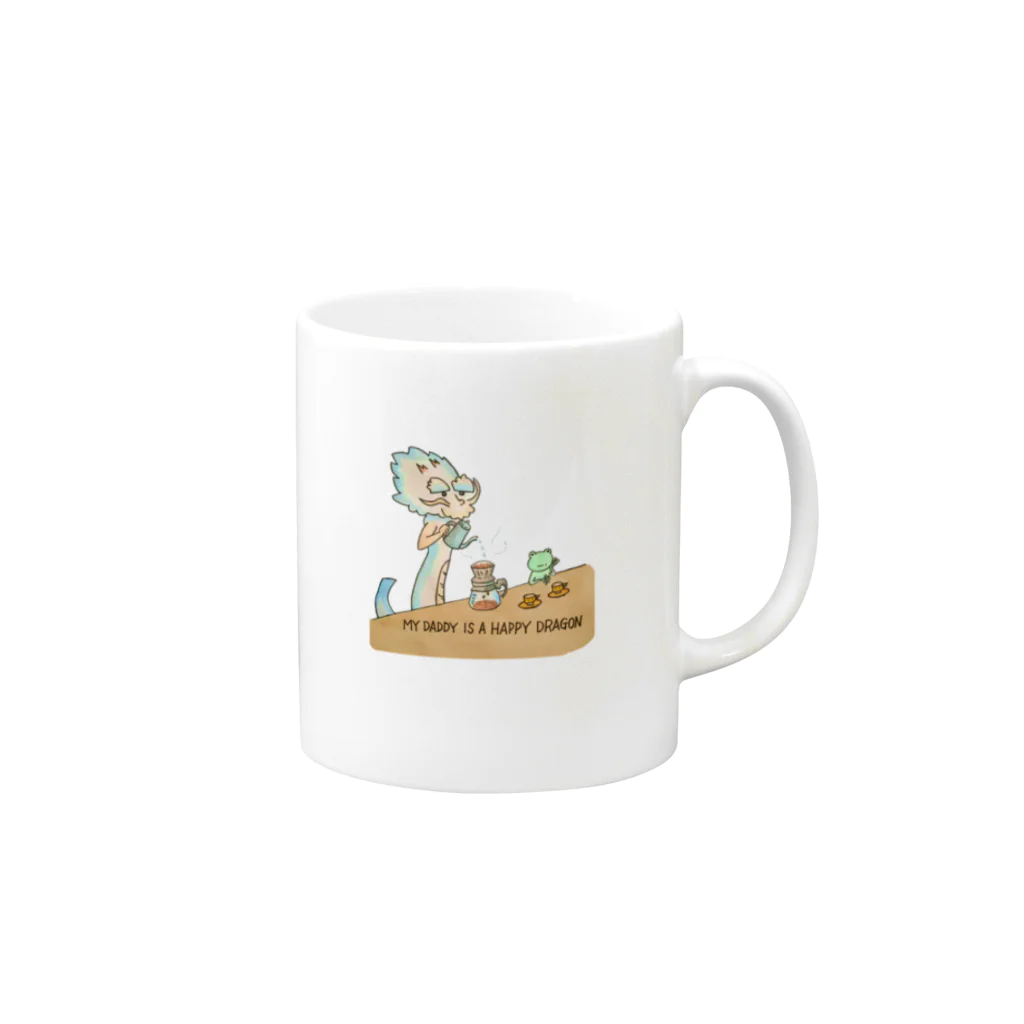 チーム静龍のパパはハッピードラゴン！ Mug :right side of the handle