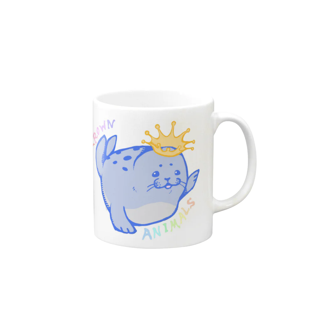 MilCraftのCROWNANIMALーアザラシー Mug :right side of the handle