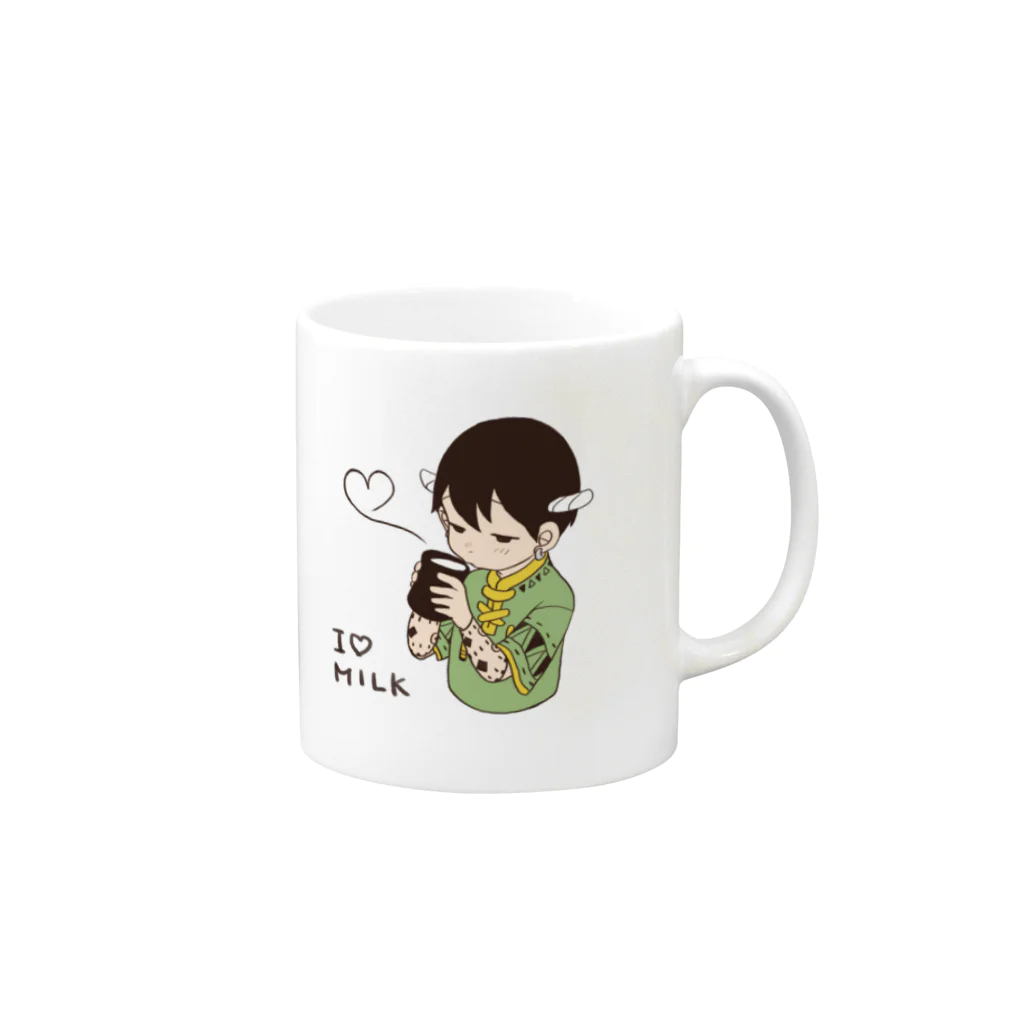 和無田のMilk love Mug :right side of the handle