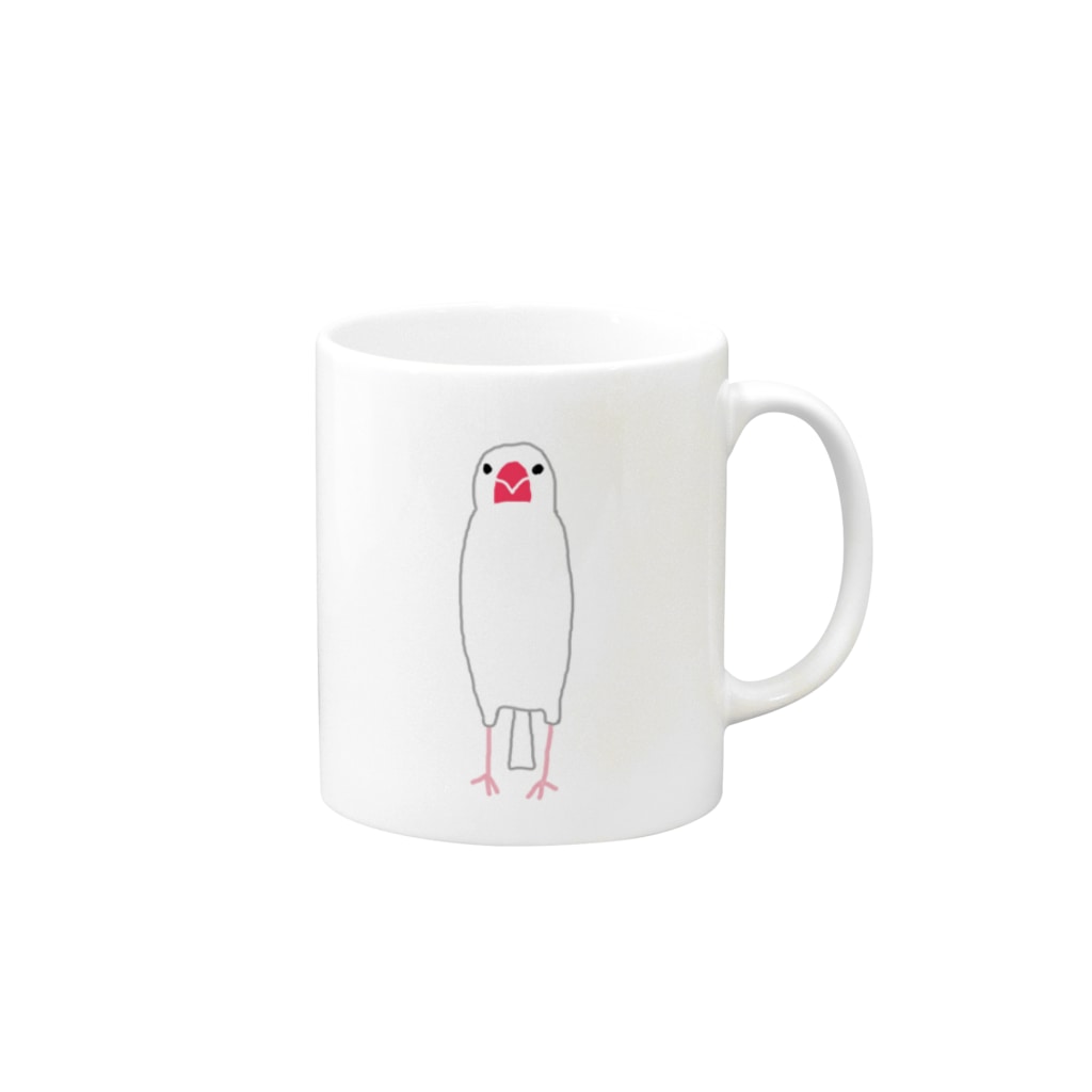 minatoriの文鳥さん(背伸び) Mug :right side of the handle