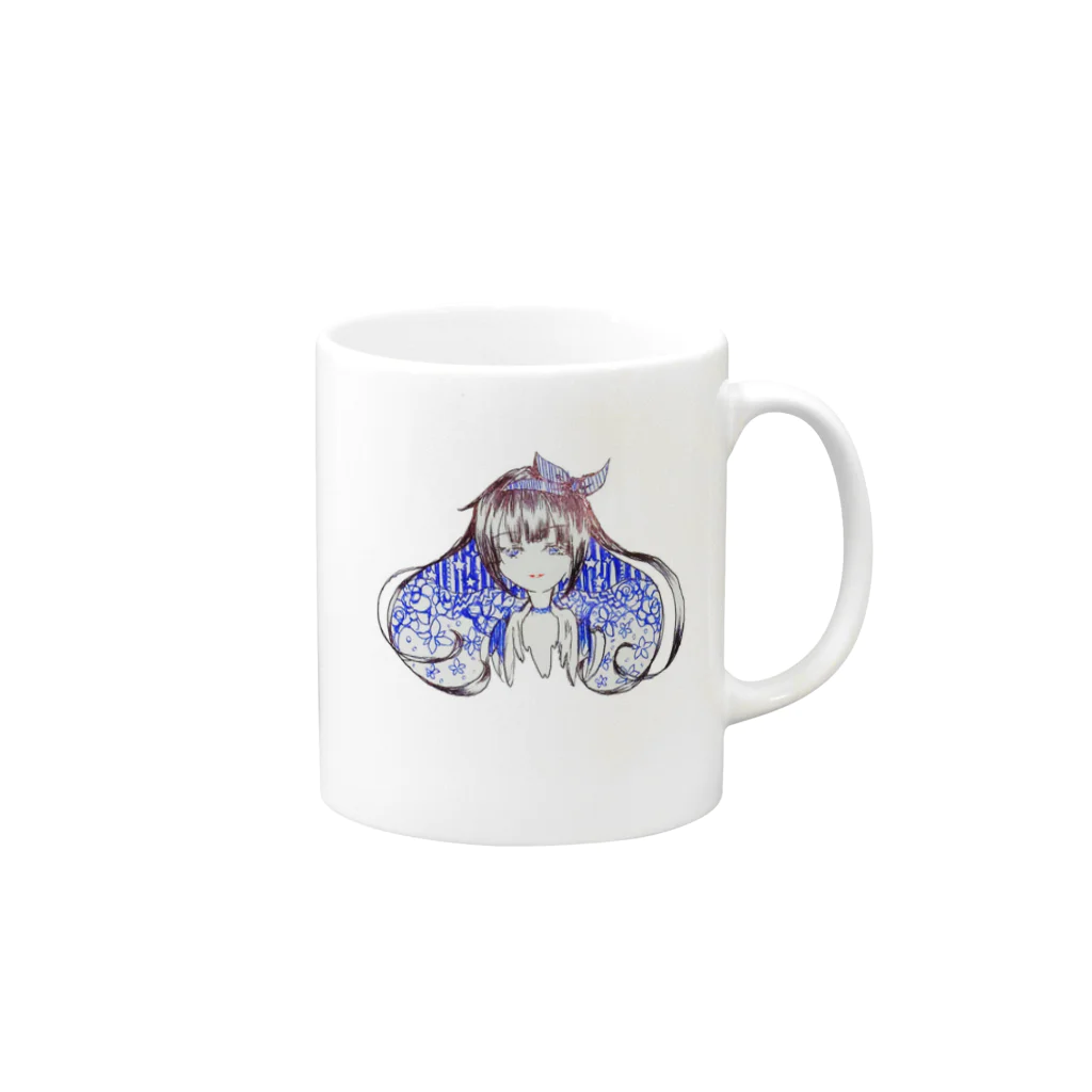 兎家チルの乙女の微笑 Mug :right side of the handle