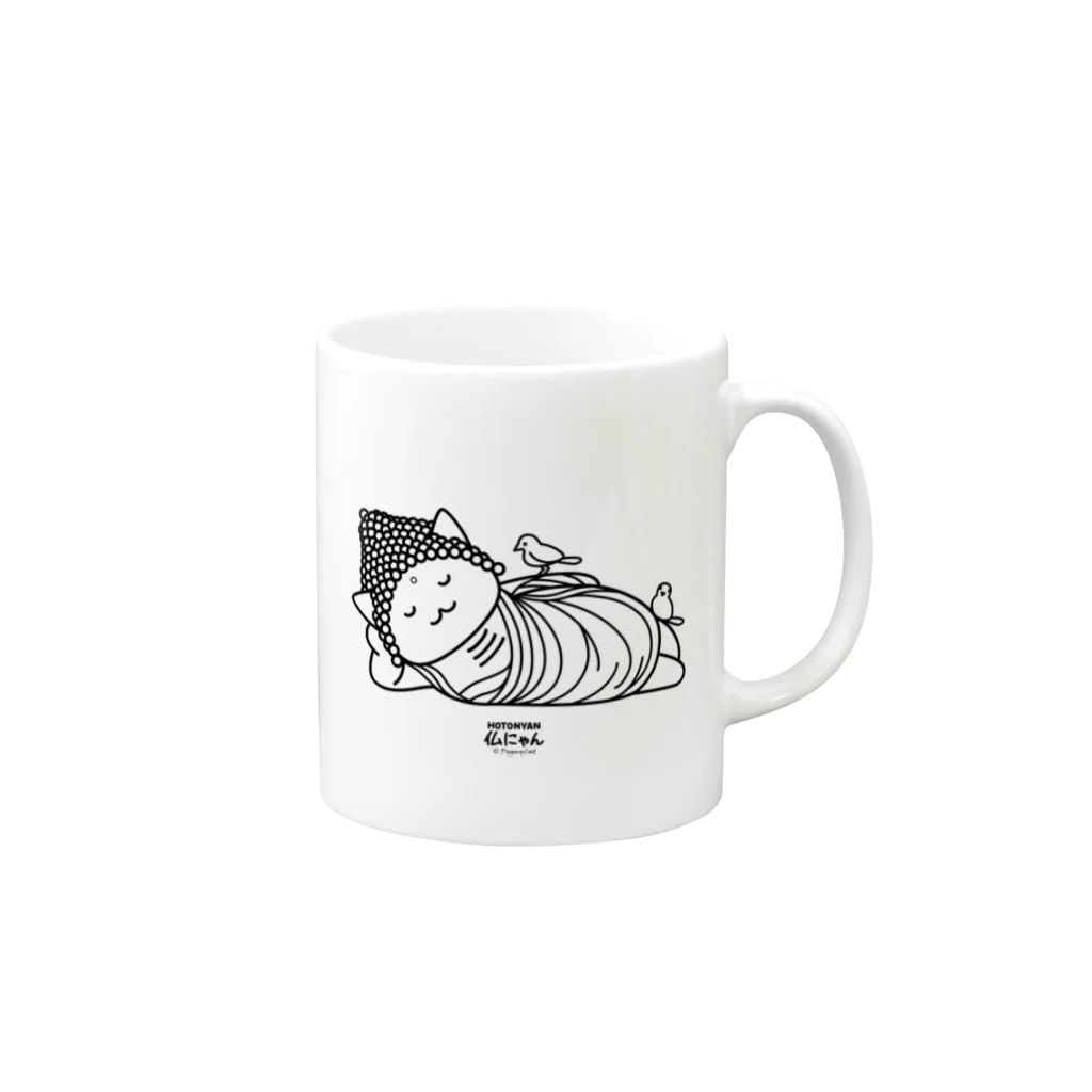 PygmyCat　suzuri店の仏にゃん Mug :right side of the handle