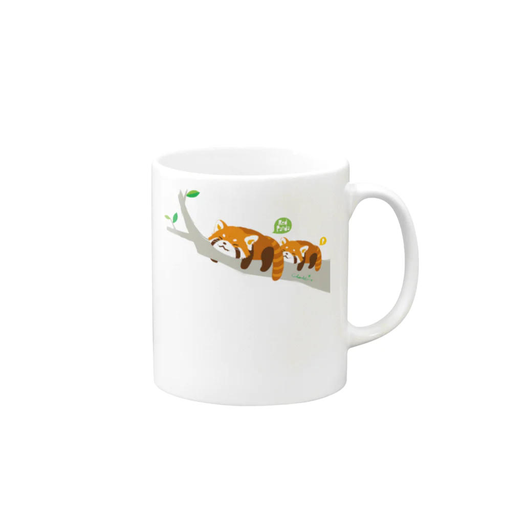 LittleLoroのレッサーパンダの脱力ゆるゆる人生 0463 Mug :right side of the handle