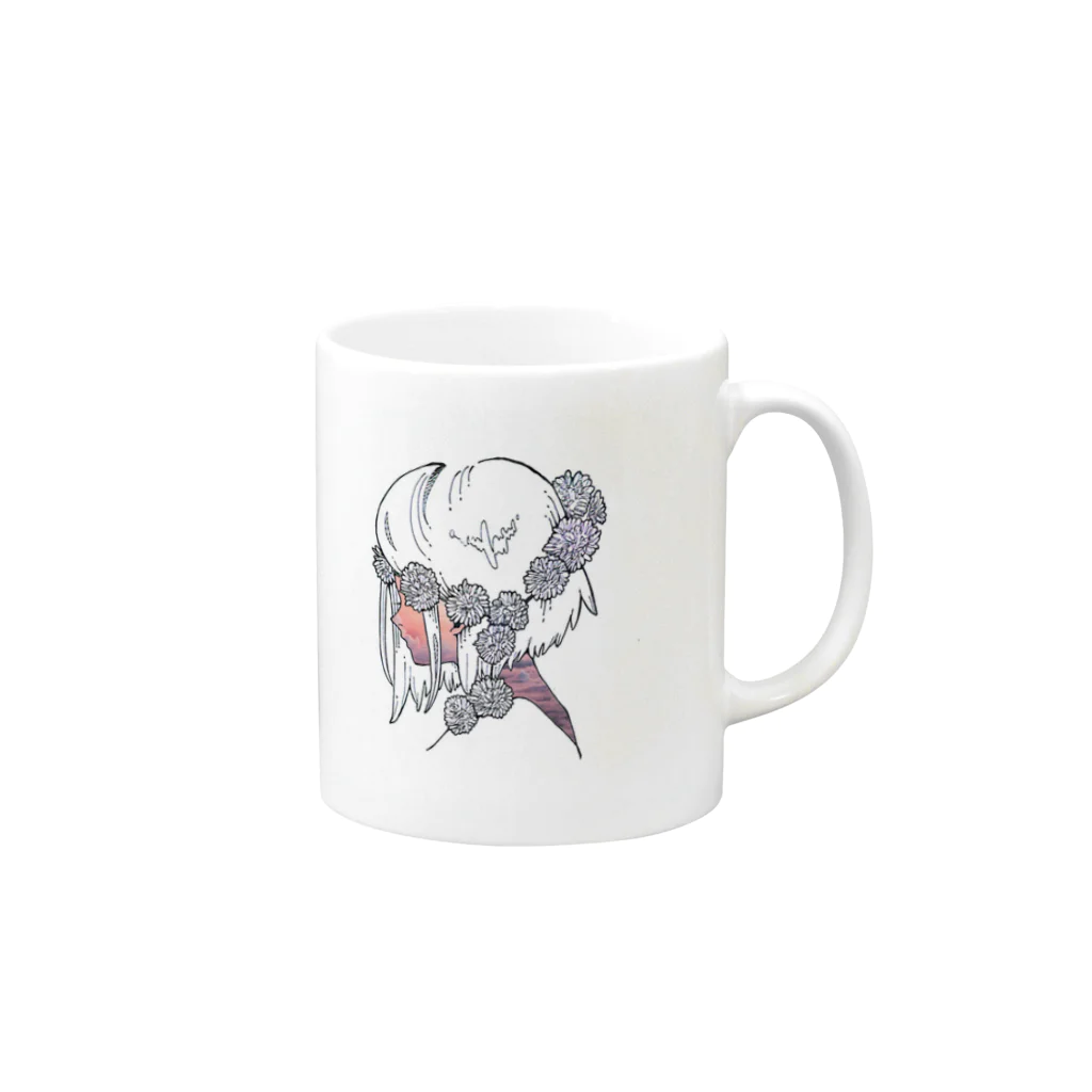 ゆめみの花冠の少女〈海に染まる〉 Mug :right side of the handle