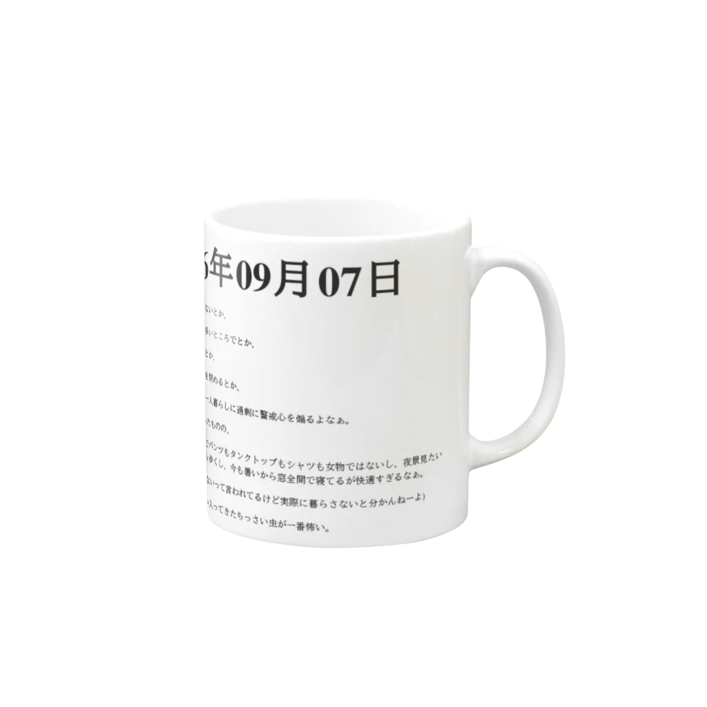 誰かが書いた日記の2016年09月7日02時36分 Mug :right side of the handle