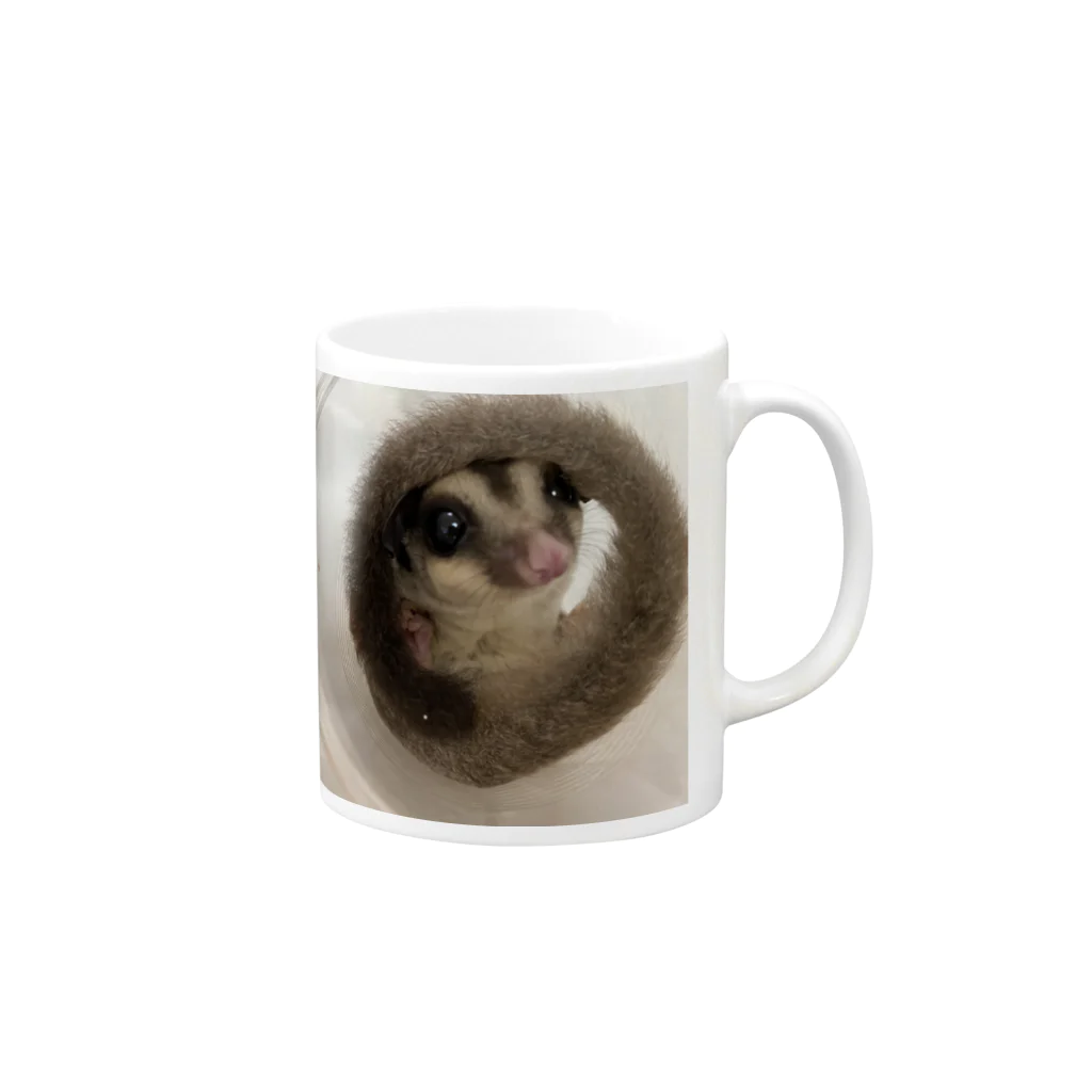  猫とワオキツネザルとモモンガ のモモンガ のももんNO.3 Mug :right side of the handle