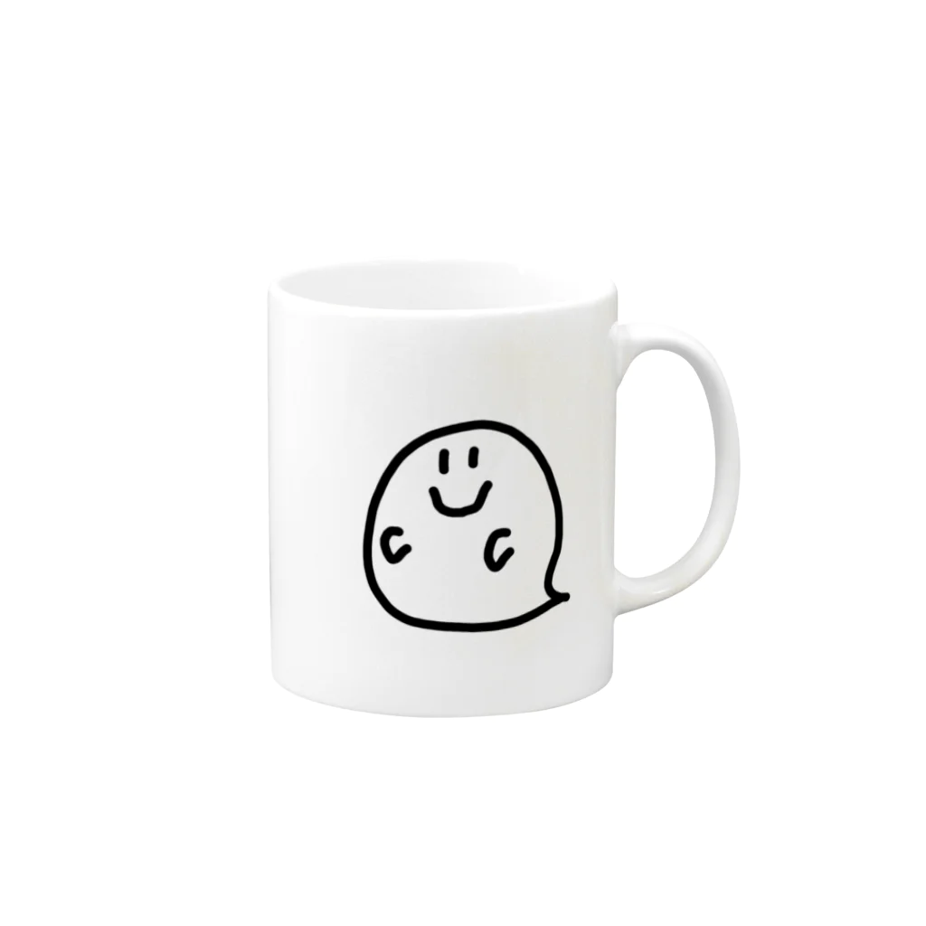 ミケのスマイルおばけちゃん Mug :right side of the handle