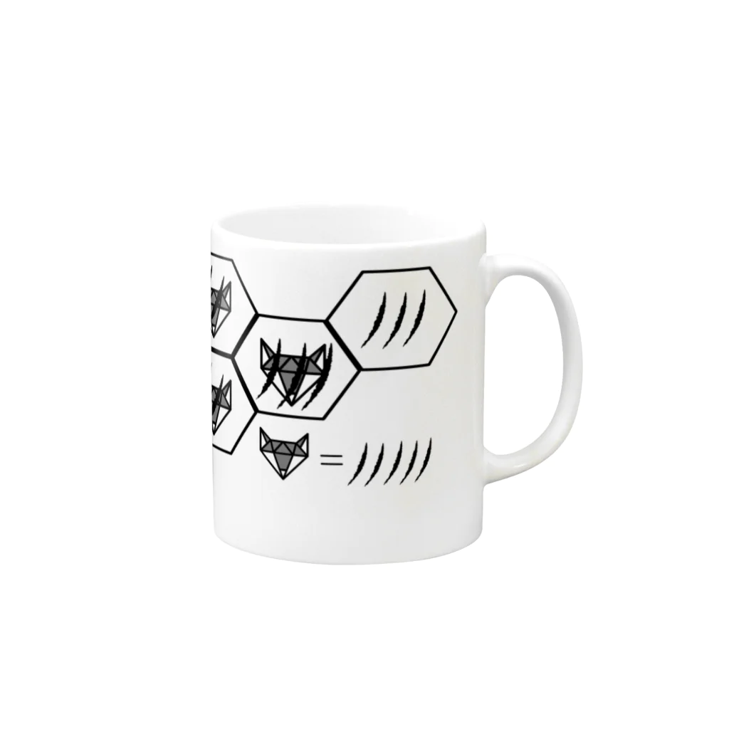 WORLD WOLFの謎解き六角形 Mug :right side of the handle