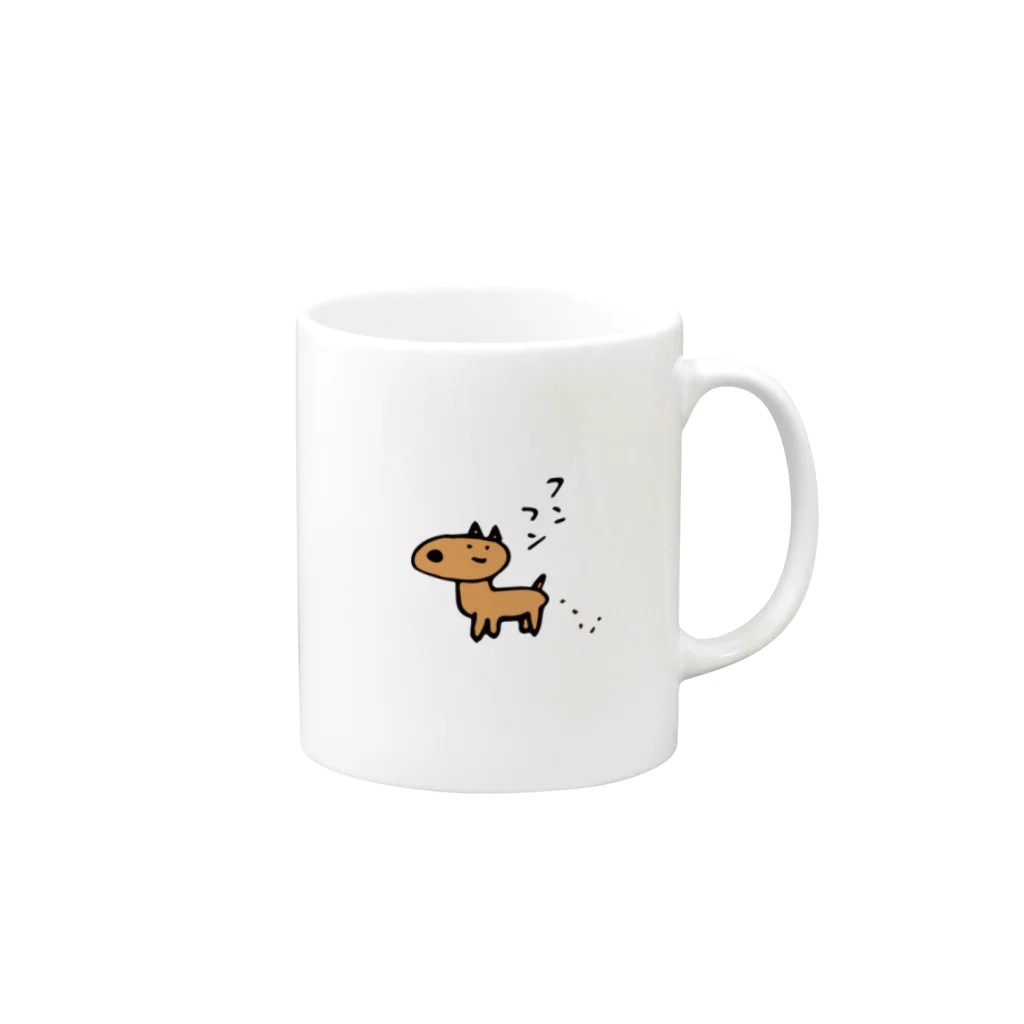 白いくつのふんふんしか Mug :right side of the handle