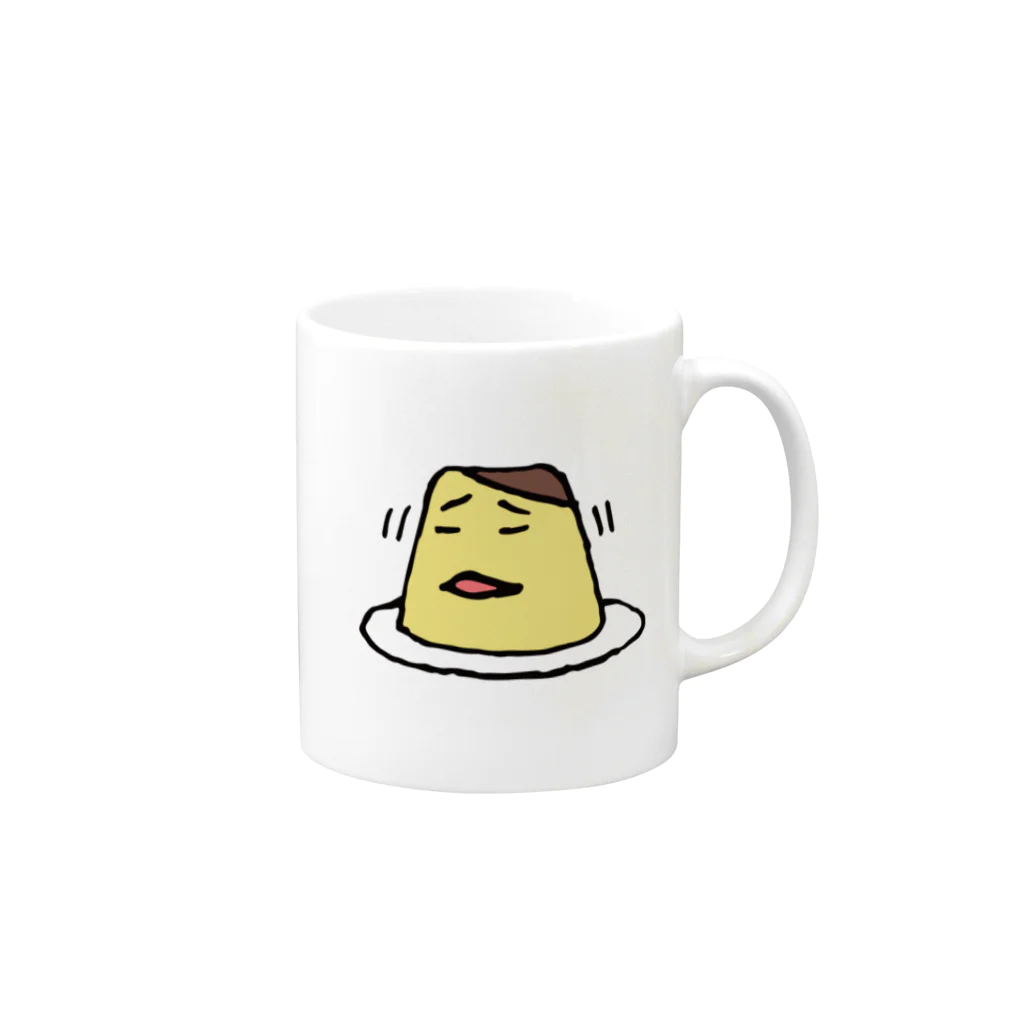 白いくつのいやいやぷりん Mug :right side of the handle