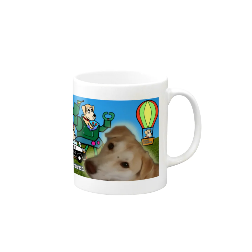 雑種犬まるちゃん＋＋のまるちゃんのあいてむ　オールスターズ Mug :right side of the handle