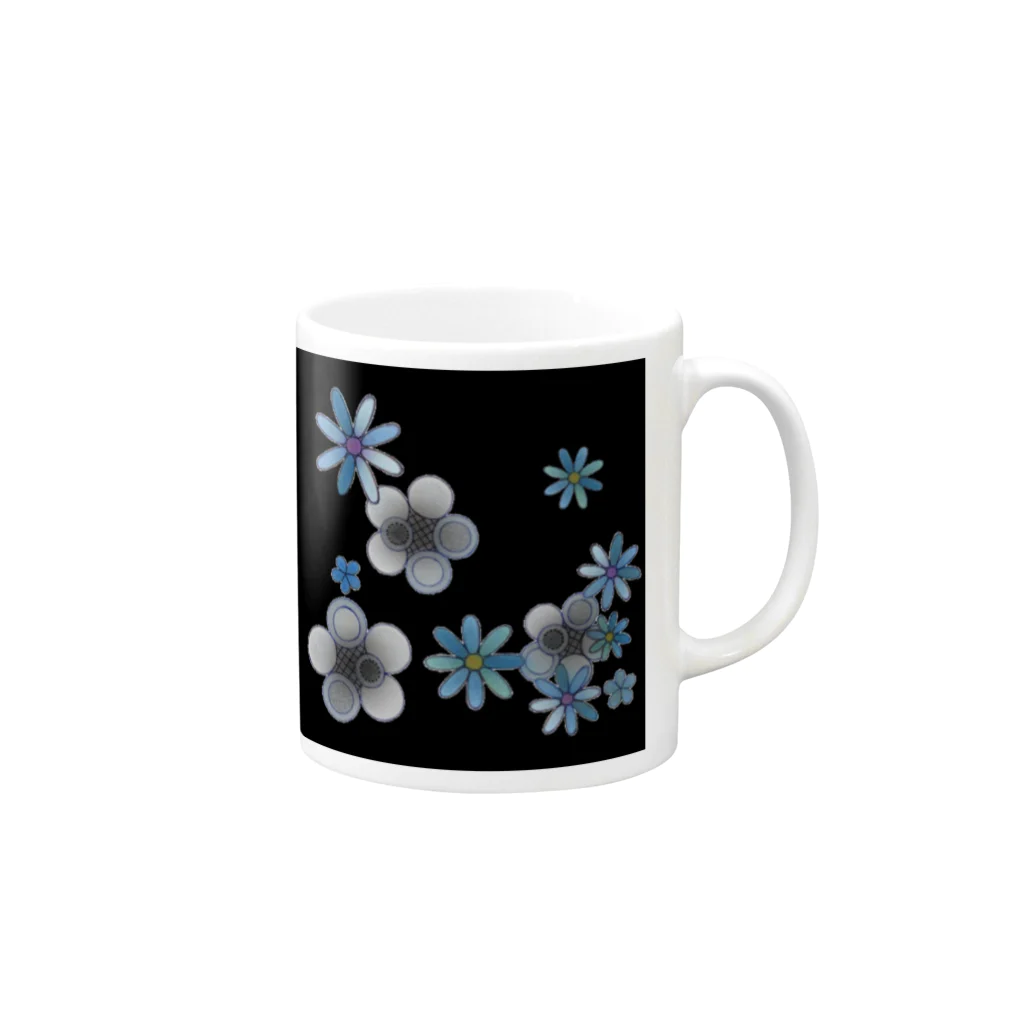 CLOVER-SHOKOの花＊モノクロ♪ Mug :right side of the handle