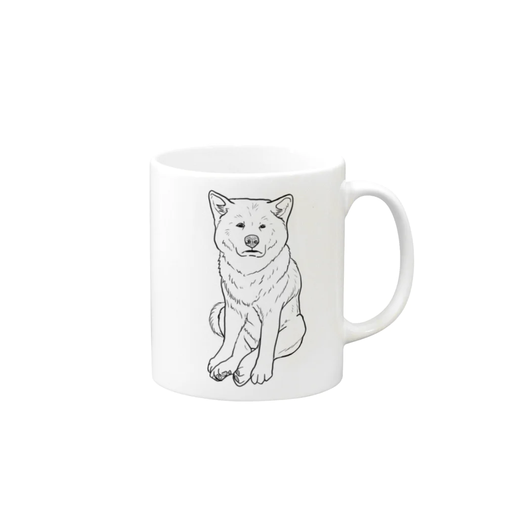 春風工房のZAZEN白秋田犬 Mug :right side of the handle