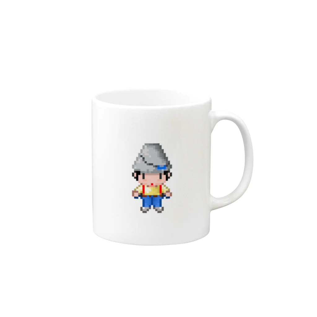 ドット絵ショップのバケツボーイ Mug :right side of the handle