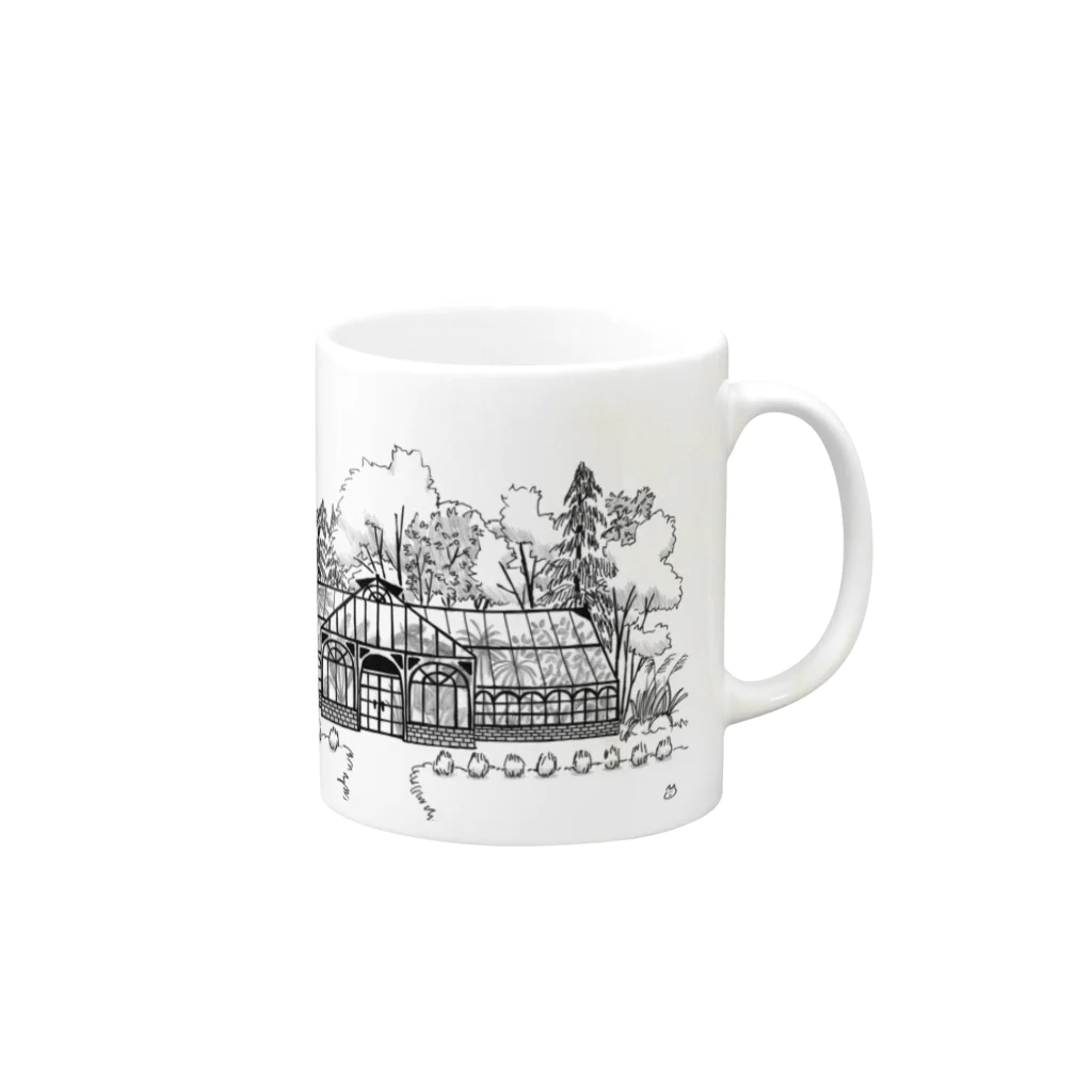 【Botanica】 のglass house Mug :right side of the handle