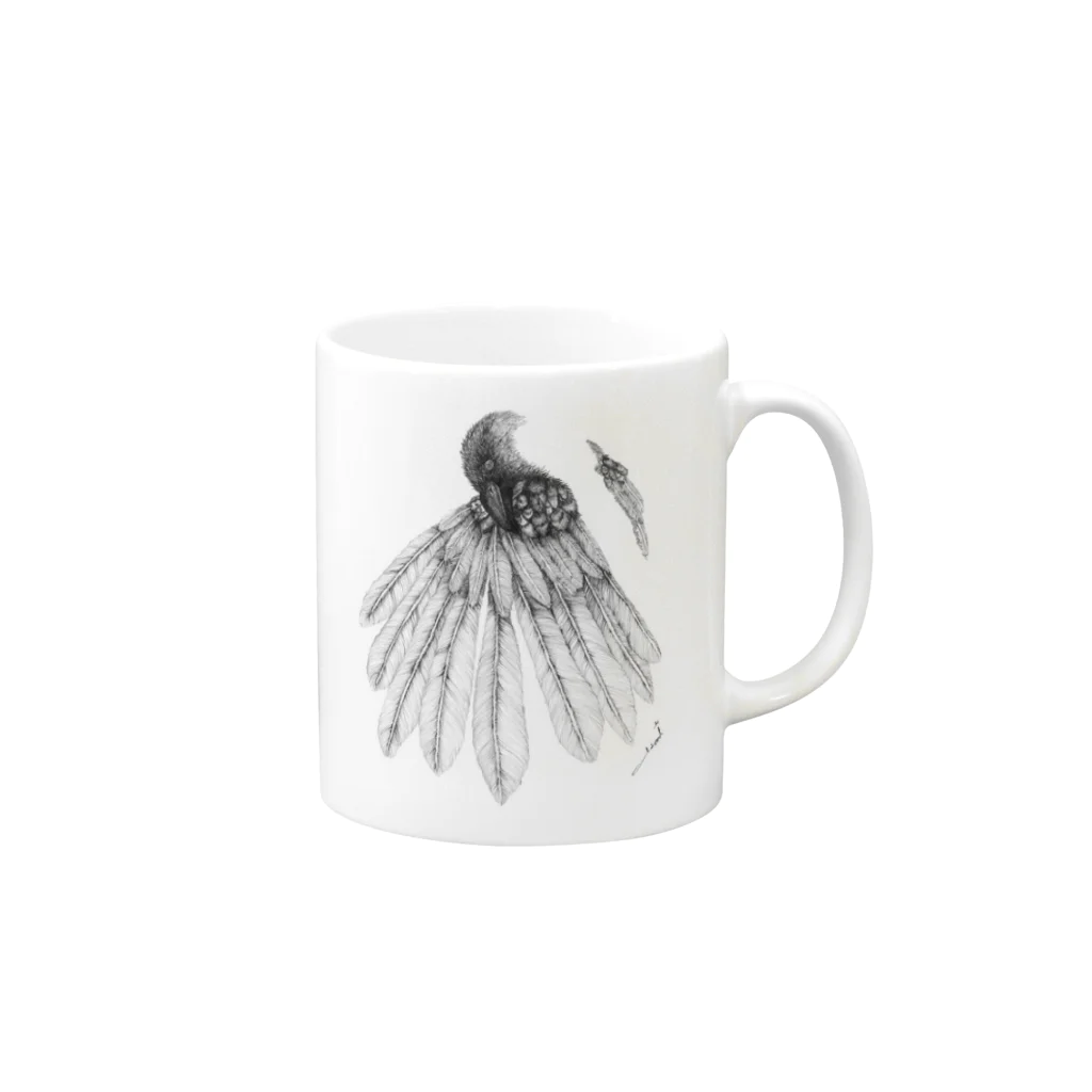 +Optionのblack bird Mug :right side of the handle