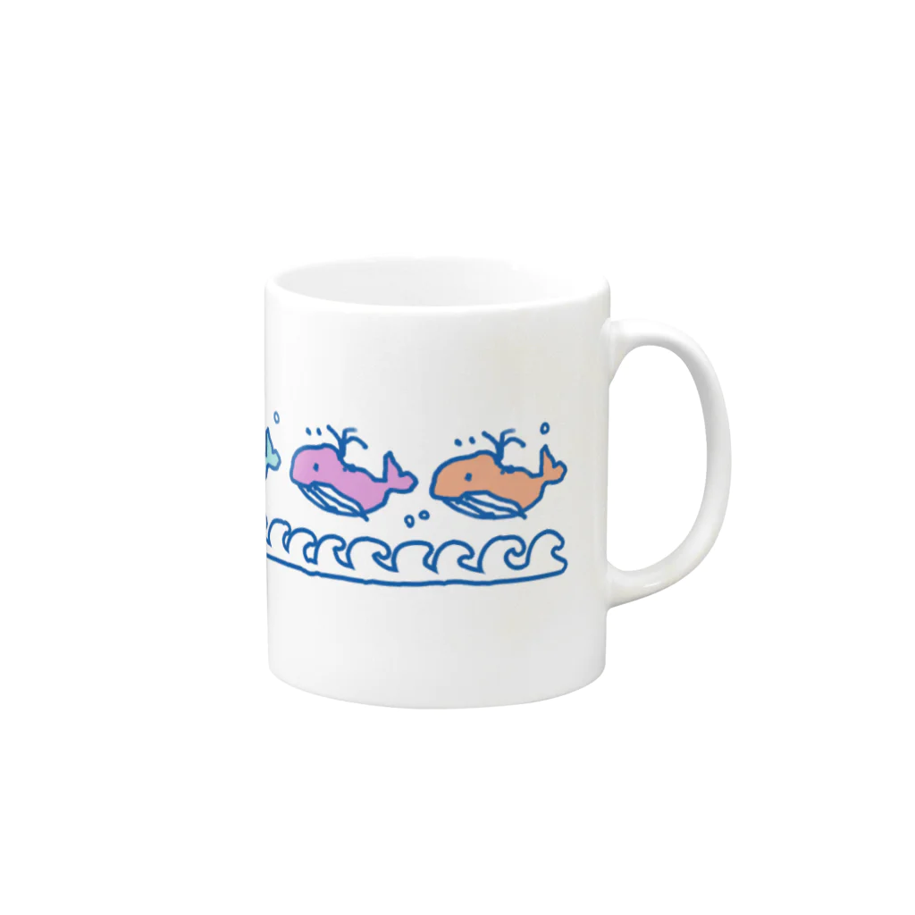 オブジェクティブグループ【公式】-しり森のくじら３兄弟 Mug :right side of the handle