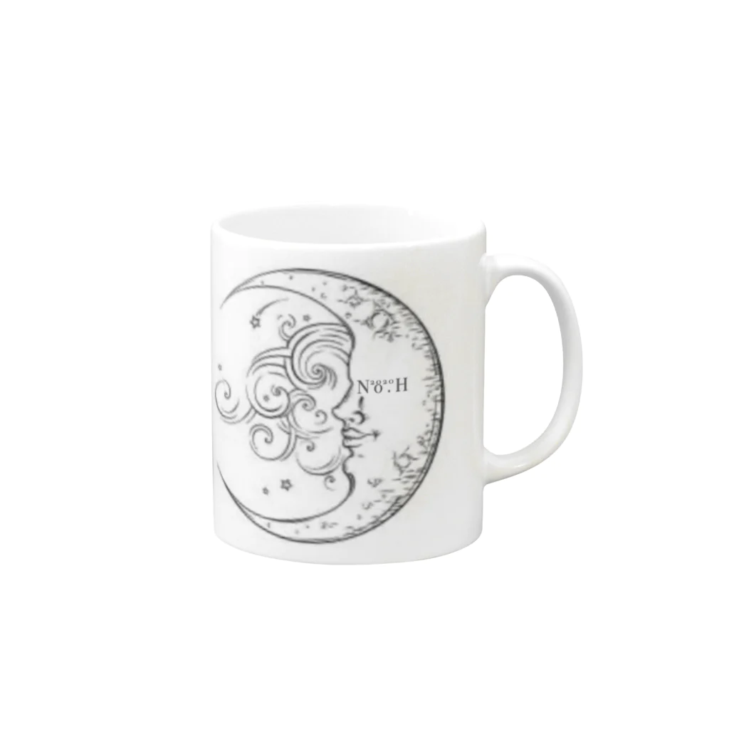 No_H_fashionのNo.H オリジナルmoonマグカップ Mug :right side of the handle