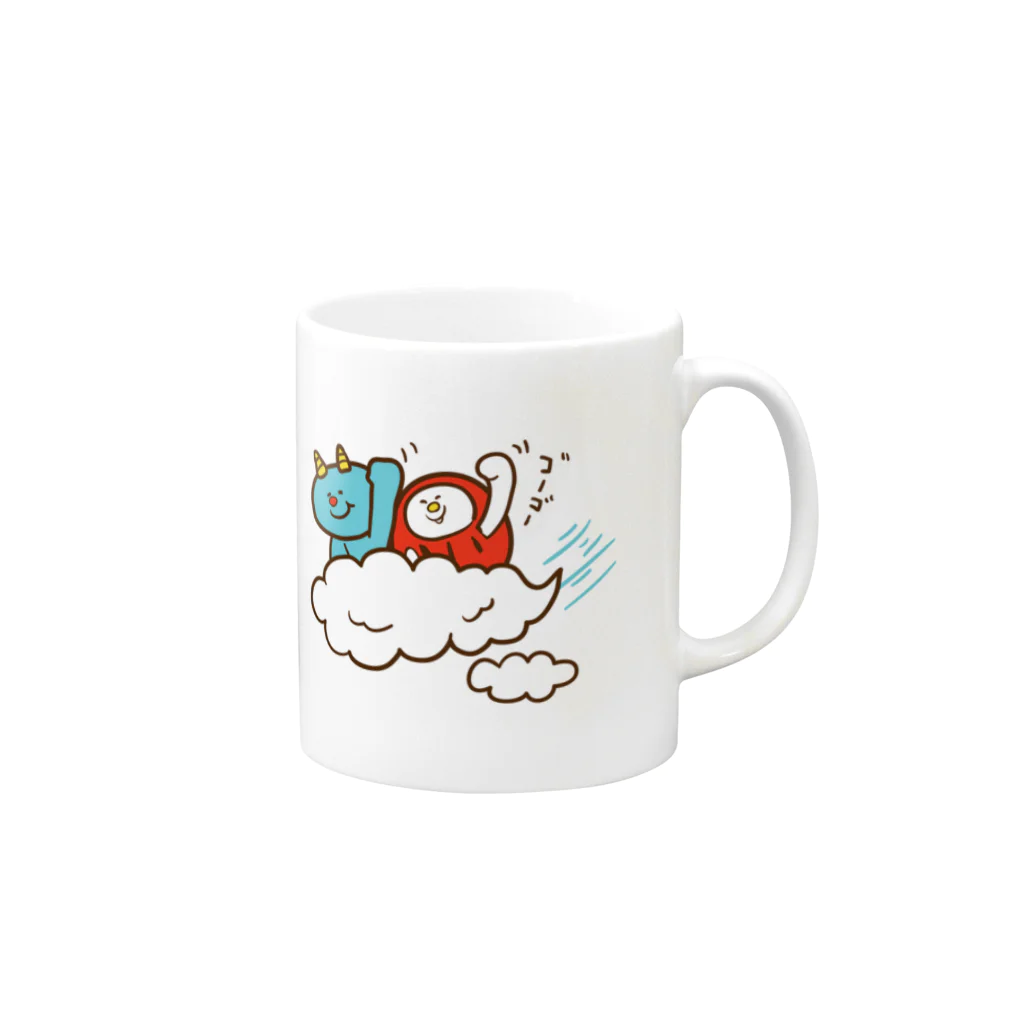 MIMIの盆ちゃんとポッピ、お空をドライブするの巻 Mug :right side of the handle