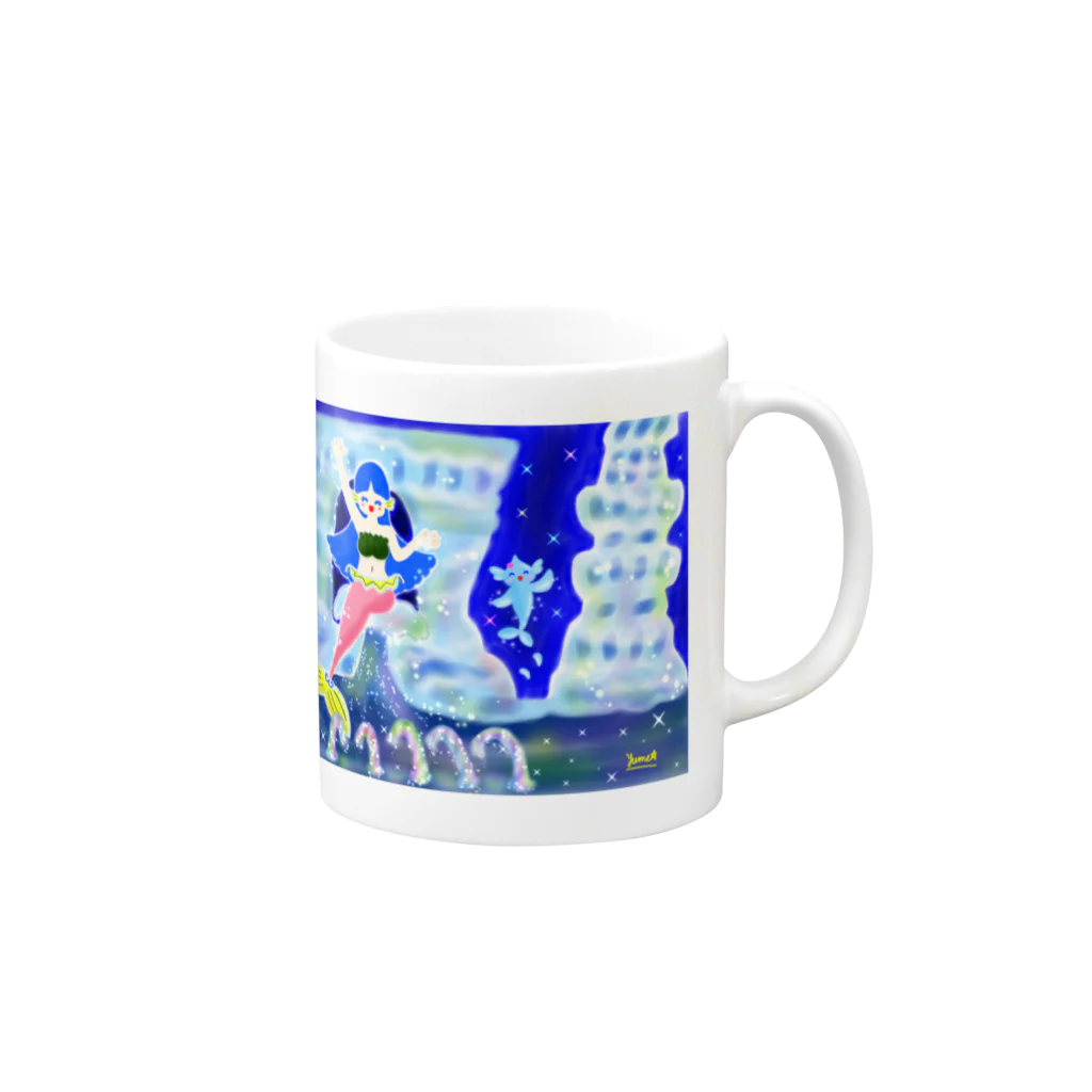 夢の世界のお店🌟の人魚のメルディナちゃん 【アクアイルミネーション】 Mug :right side of the handle