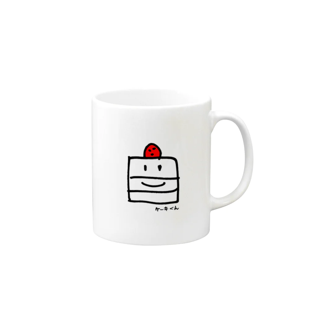 hozdesignのケーキくん Mug :right side of the handle