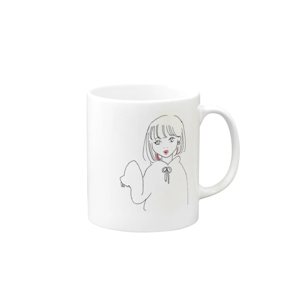 MONOjj イラスト部のまって、あの子に似てない？ Mug :right side of the handle