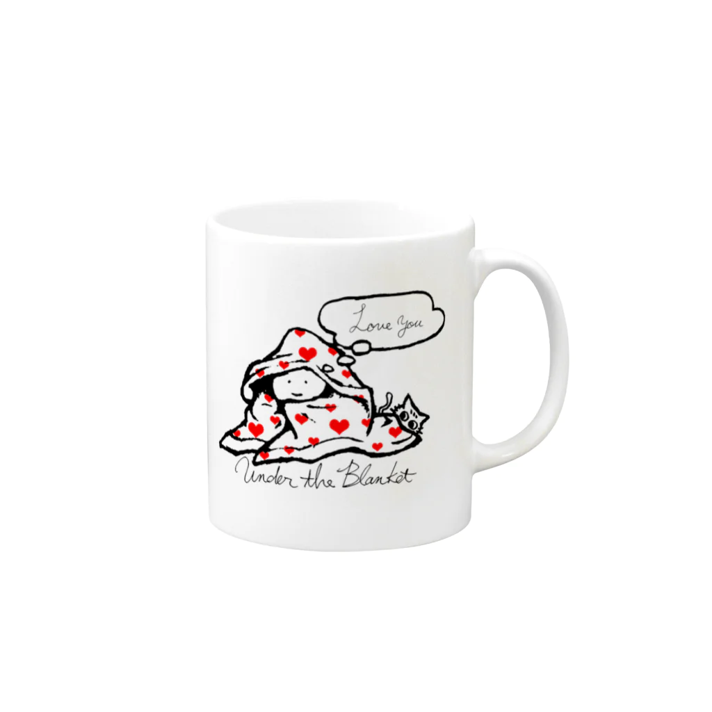 いまむら文庫のUnder the blanket "Love You" Mug :right side of the handle