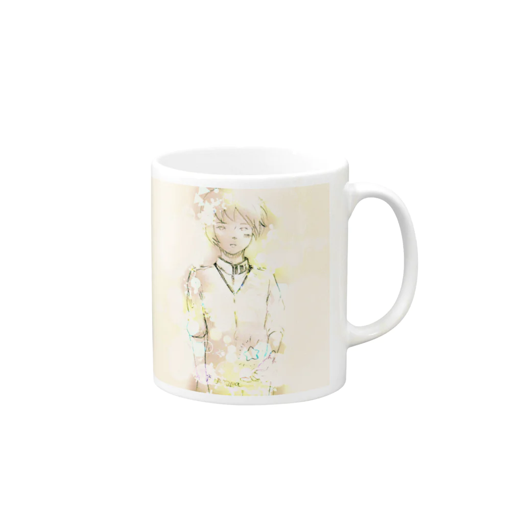 かんた屋の花かおる少年 (ﾊﾞﾆﾗ) Mug :right side of the handle