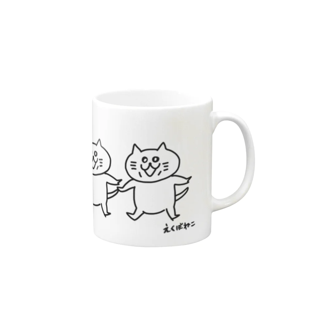 mackiiiのえくぼねこ連 Mug :right side of the handle