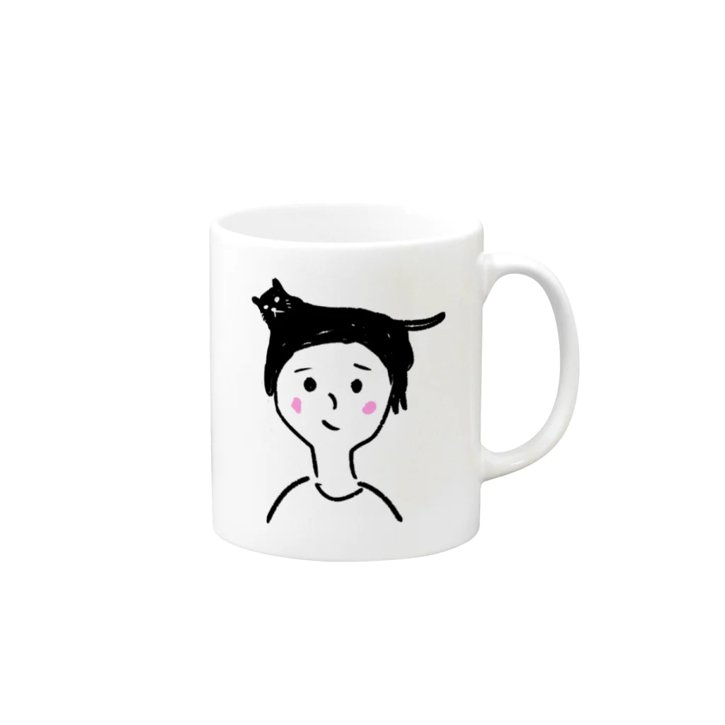 EASEのねこへあー Mug :right side of the handle