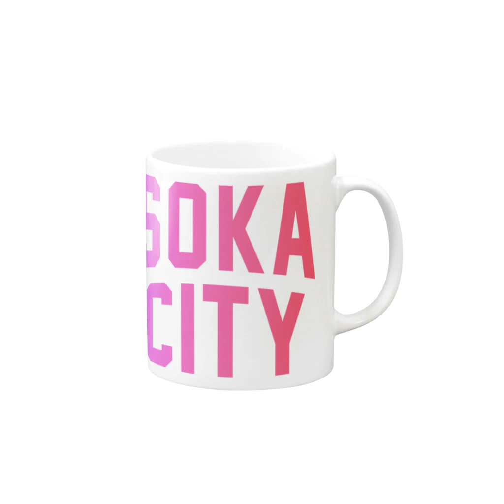 JIMOTOE Wear Local Japanの草加市 SOKA CITY Mug :right side of the handle