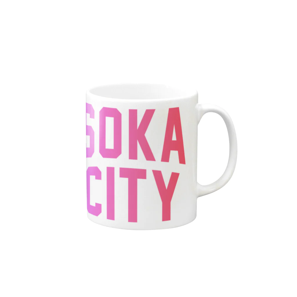 JIMOTO Wear Local Japanの草加市 SOKA CITY マグカップの取っ手の右面