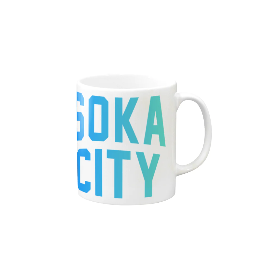 JIMOTOE Wear Local Japanの草加市 SOKA CITY Mug :right side of the handle