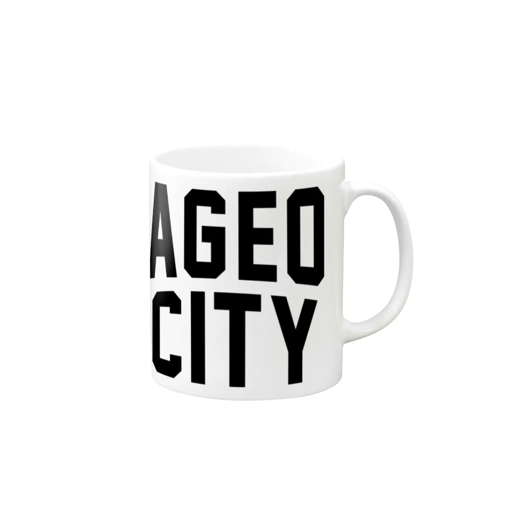 JIMOTO Wear Local Japanの上尾市 AGEO CITY Mug :right side of the handle